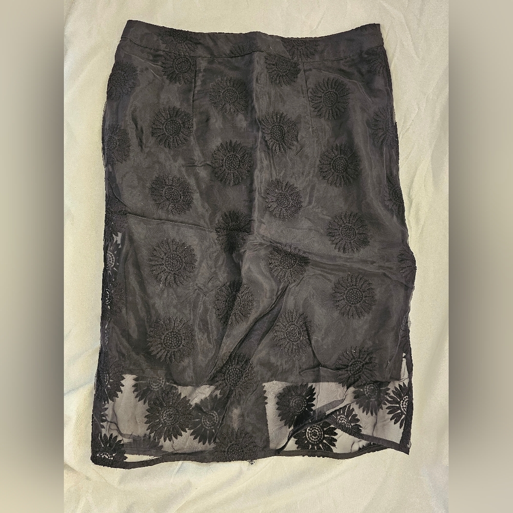 Elegant Black Floral Skirt